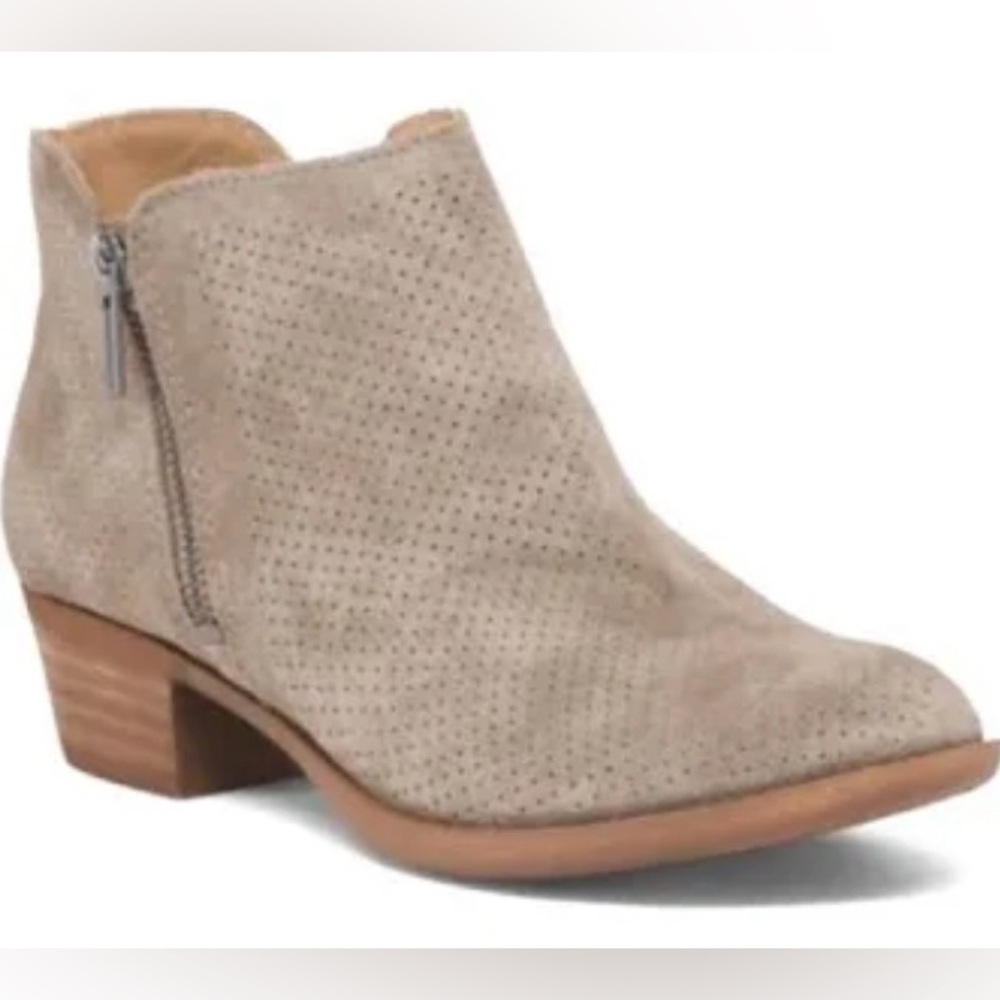 LUCKY BRAND Booties 7 1/2 7.5 Bayley2 Leather Dual Zippers Excellent Condition